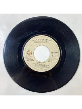Vintage Warner Bros. Vinyl Record Single 45 RPM Rod Stewart Young Turks/Sonny